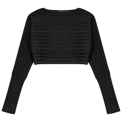 Croppped Knit Sweater Black