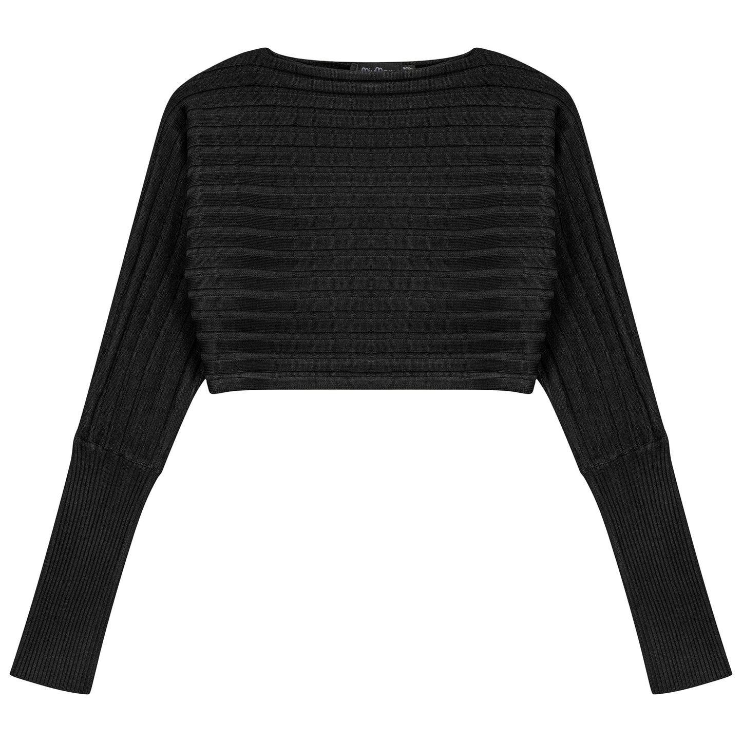 Croppped Knit Sweater Black