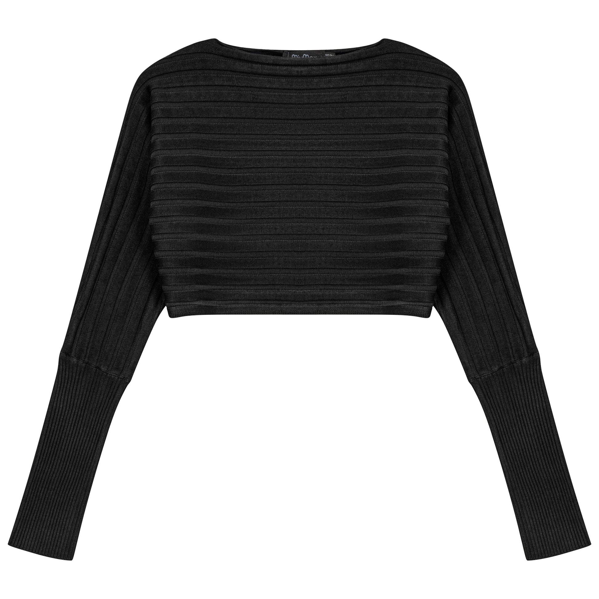 Croppped Knit Sweater Black