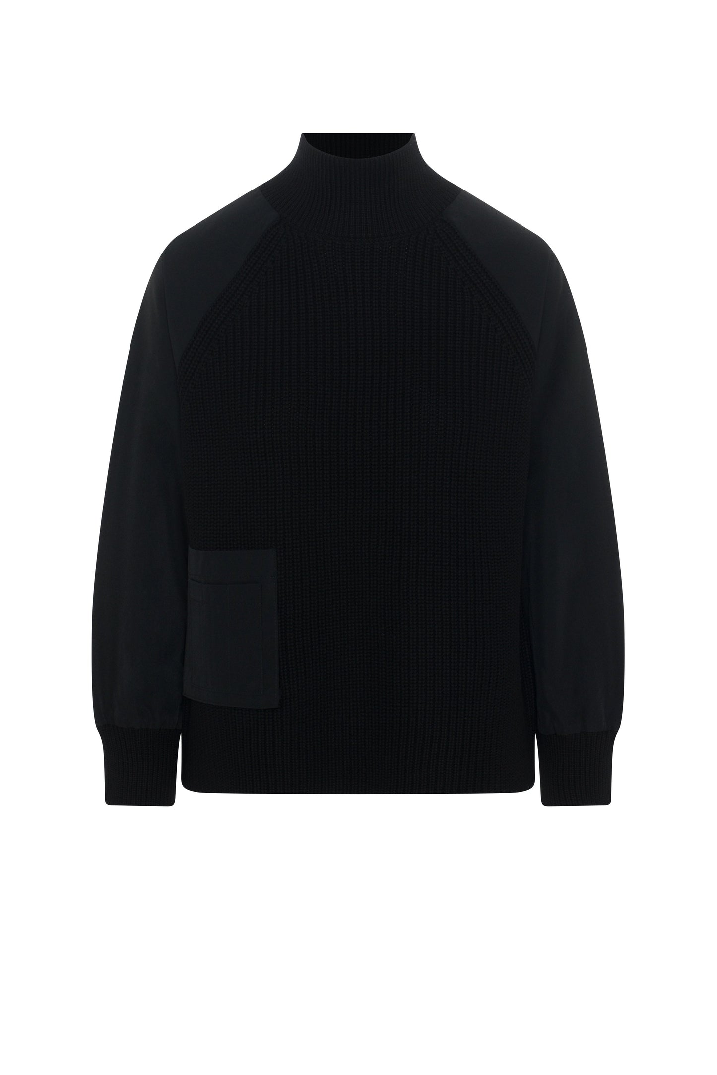 High Neck Raglan Sweater Black
