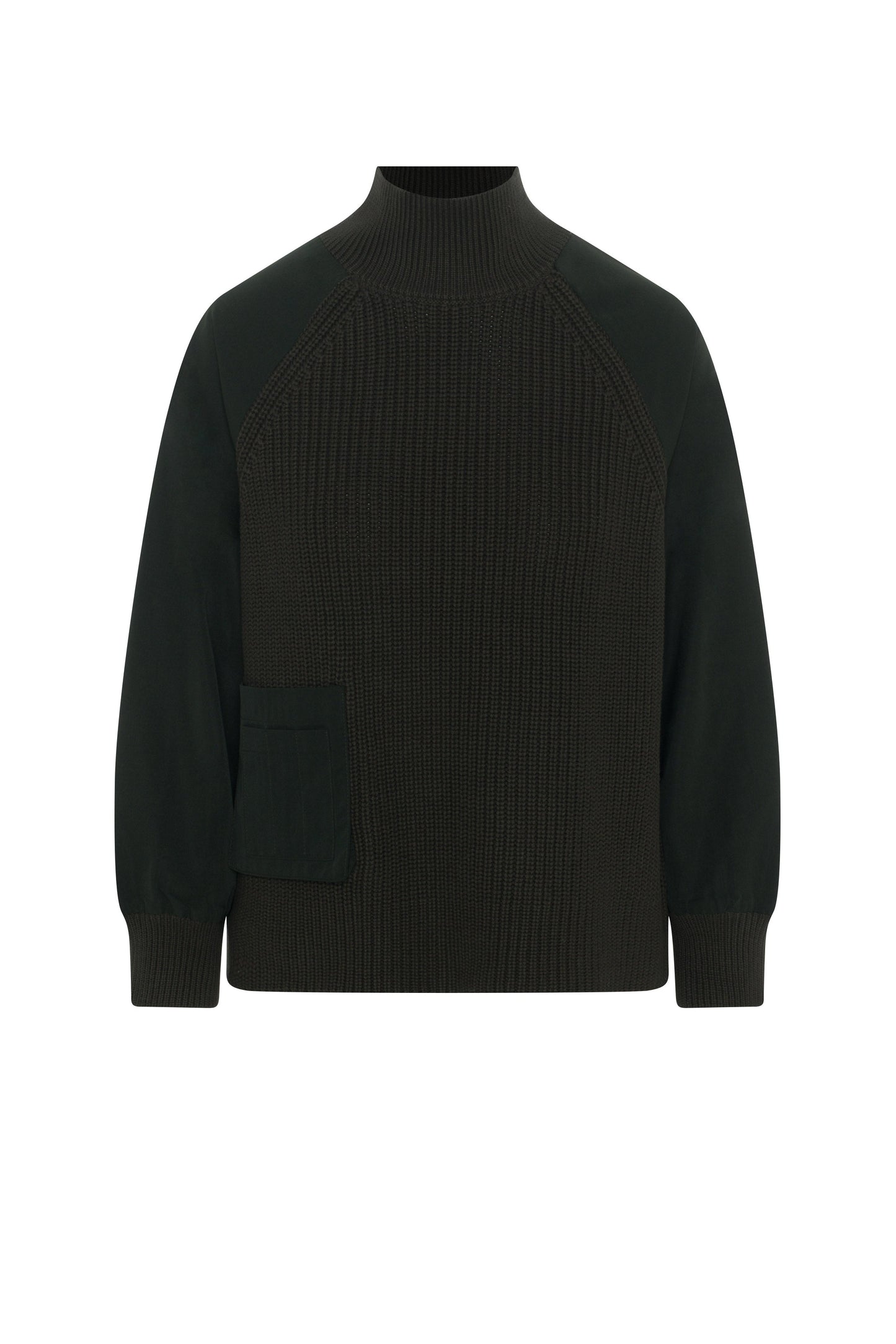 High Neck Raglan Sweater Olive