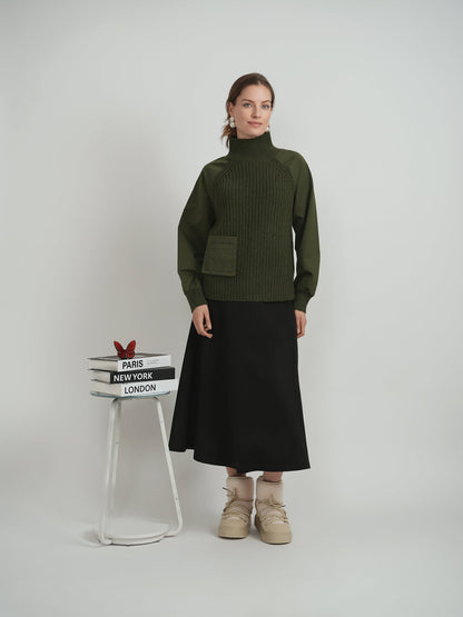 High Neck Raglan Sweater