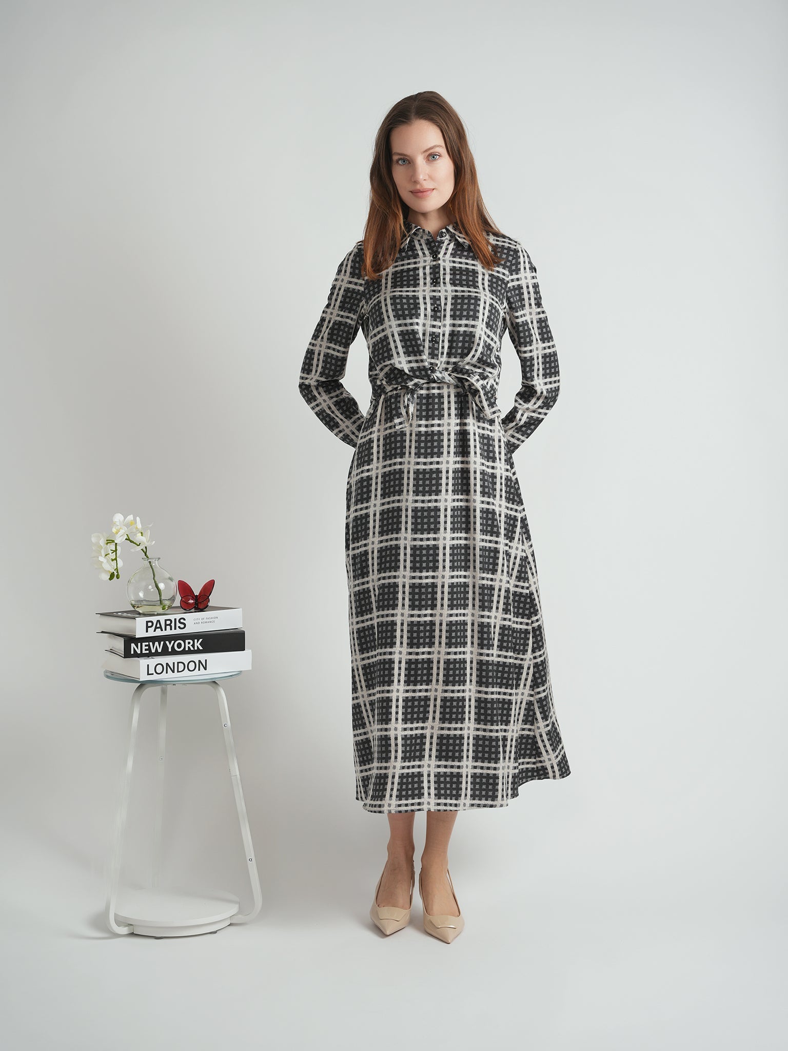 Checkered Shirt Jumper Set