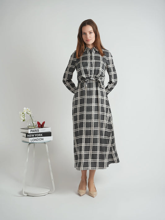 Checkered Shirt Jumper Set