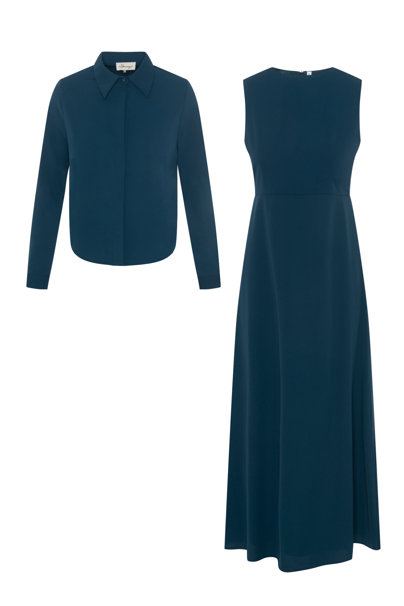 Crepe Bolero Midi Shirt Dress Everglade