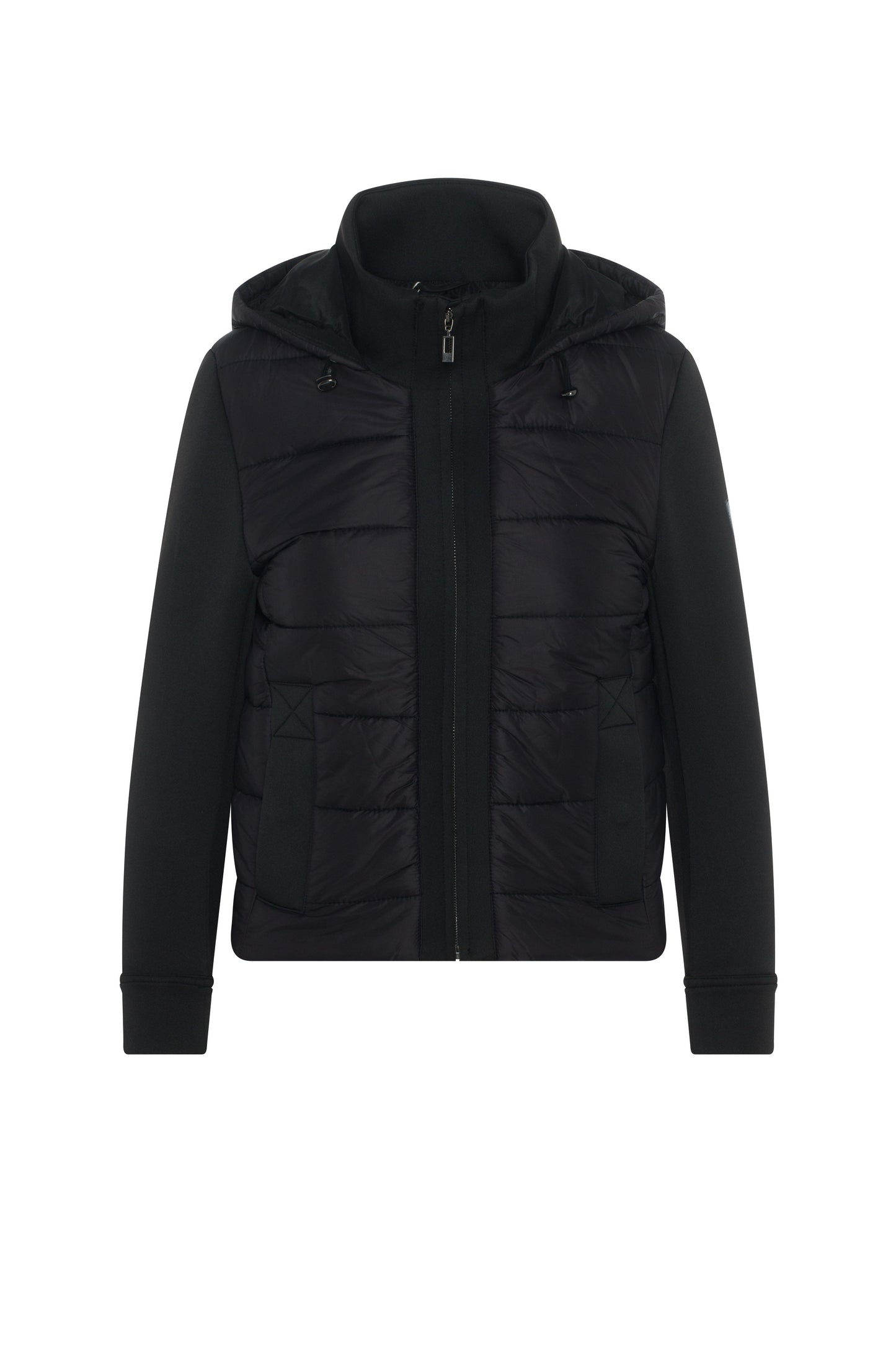 Quilted Combo Bomber Jacket Black
