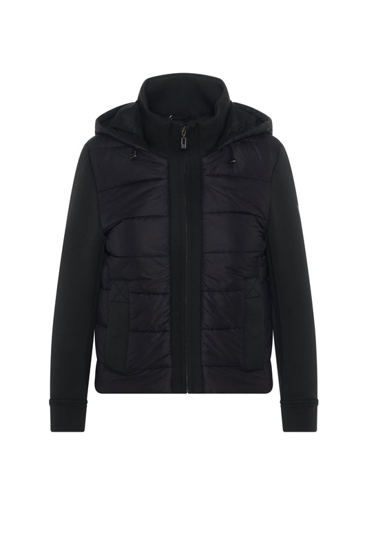 Quilted Combo Bomber Jacket Black