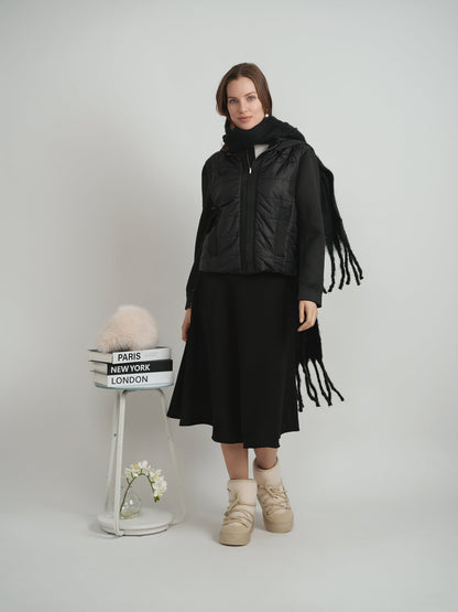 Quilted Combo Bomber Jacket