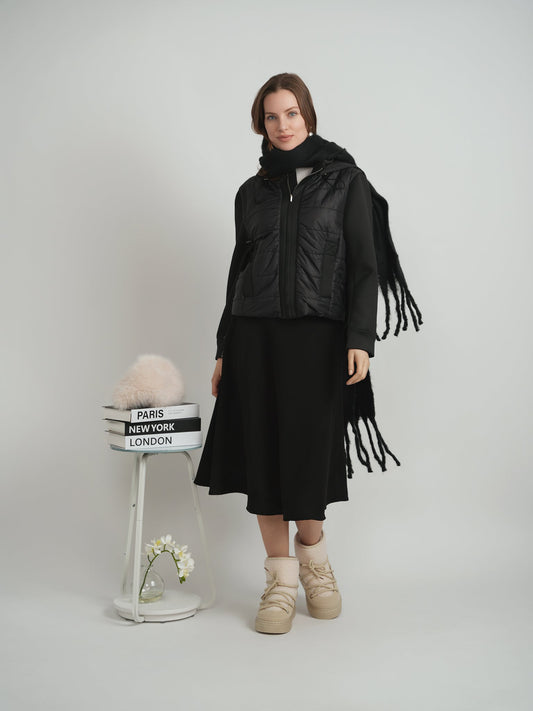 Quilted Combo Bomber Jacket