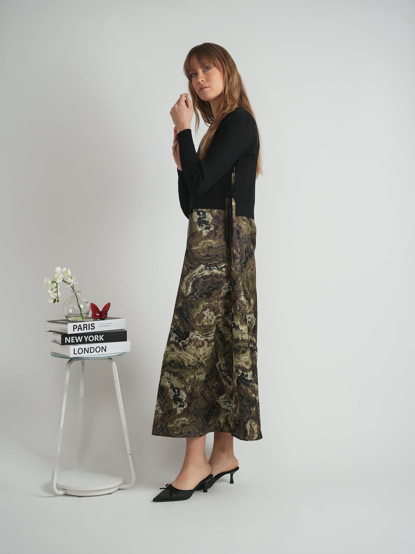 Cropped Double Tie Sweater