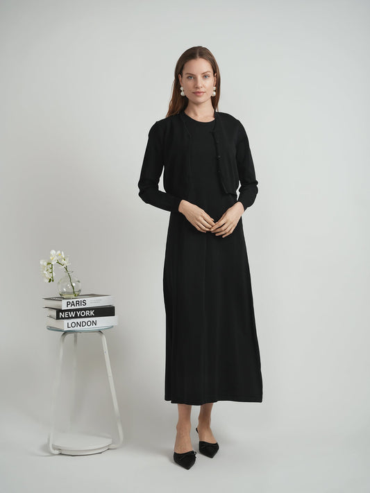 Cropped Open Knit Cardigan