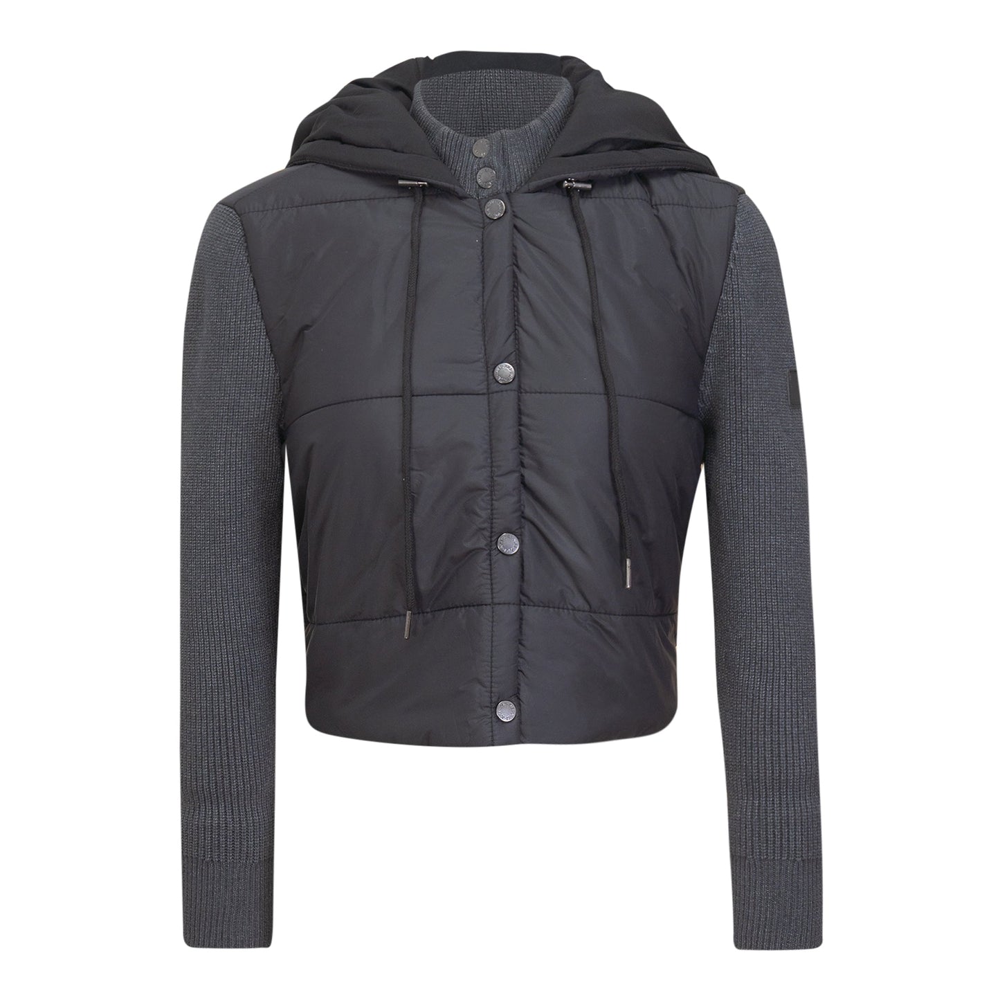Quilted Sweater Combo Jacket Black Dark Grey Mix