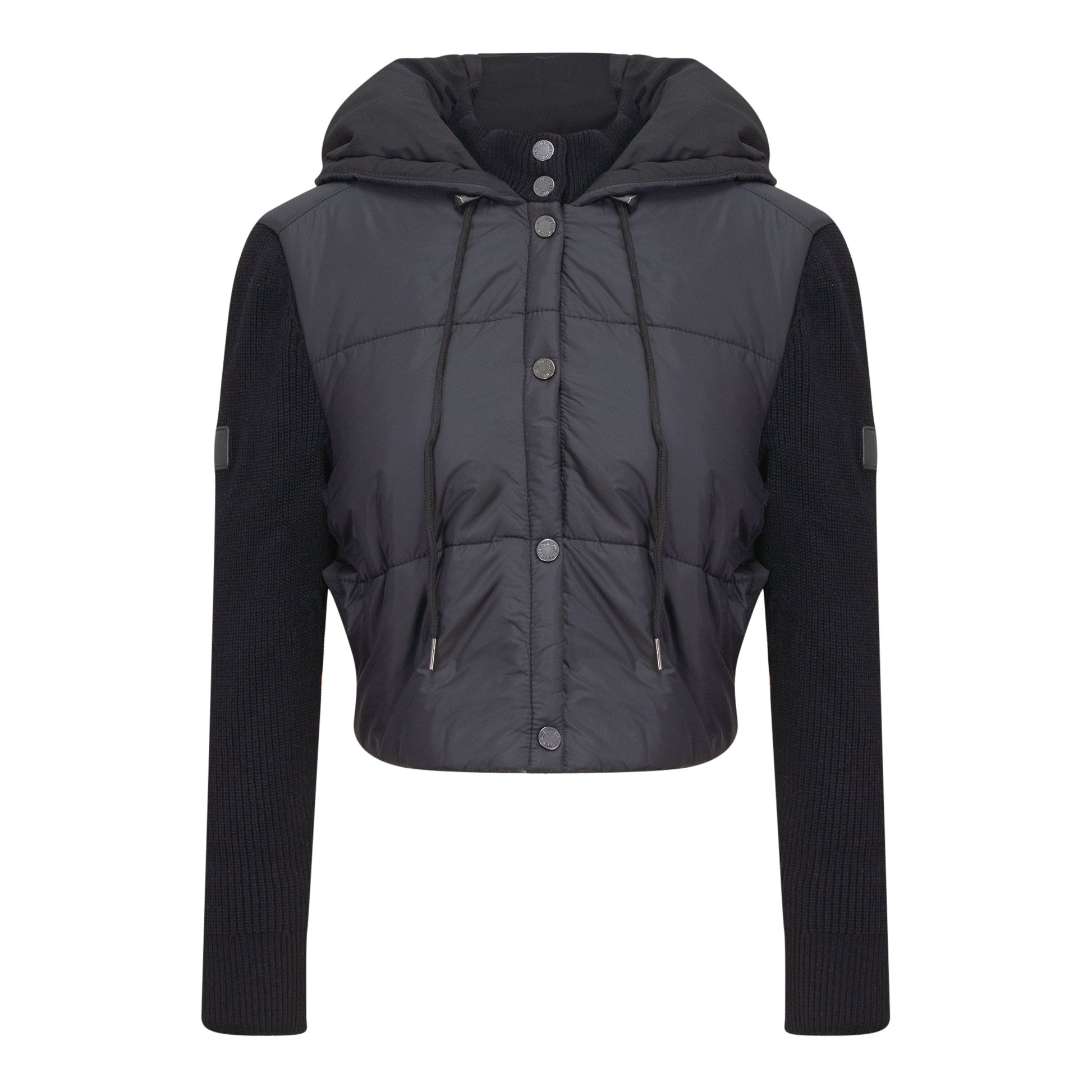 Quilted Sweater Combo Jacket Black