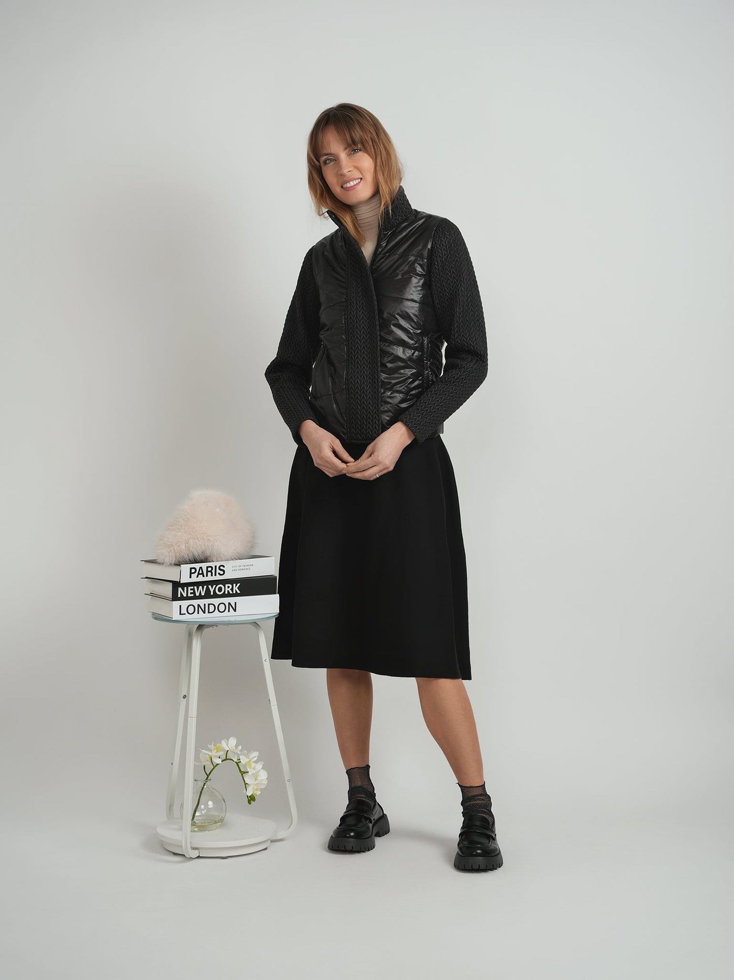 Quilted Braided Bomber Jacket