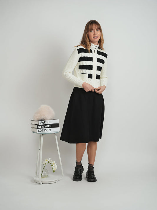 Striped Knit Quilt Cardigan