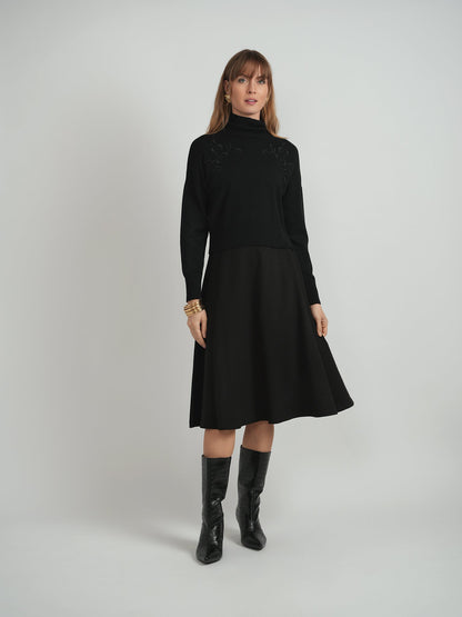 Mock Neck Applique Sweater