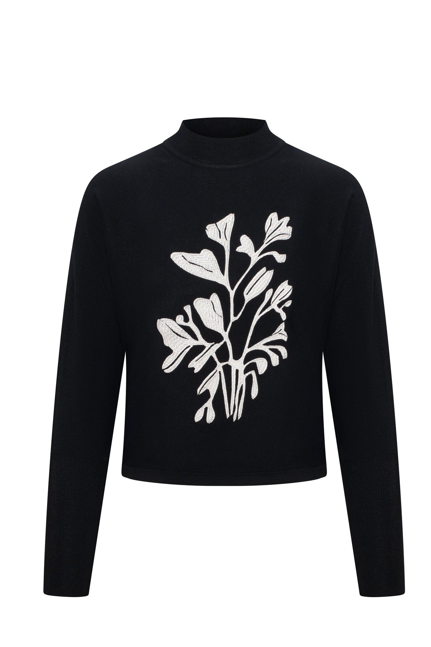 Dolman Sweater With Print Black