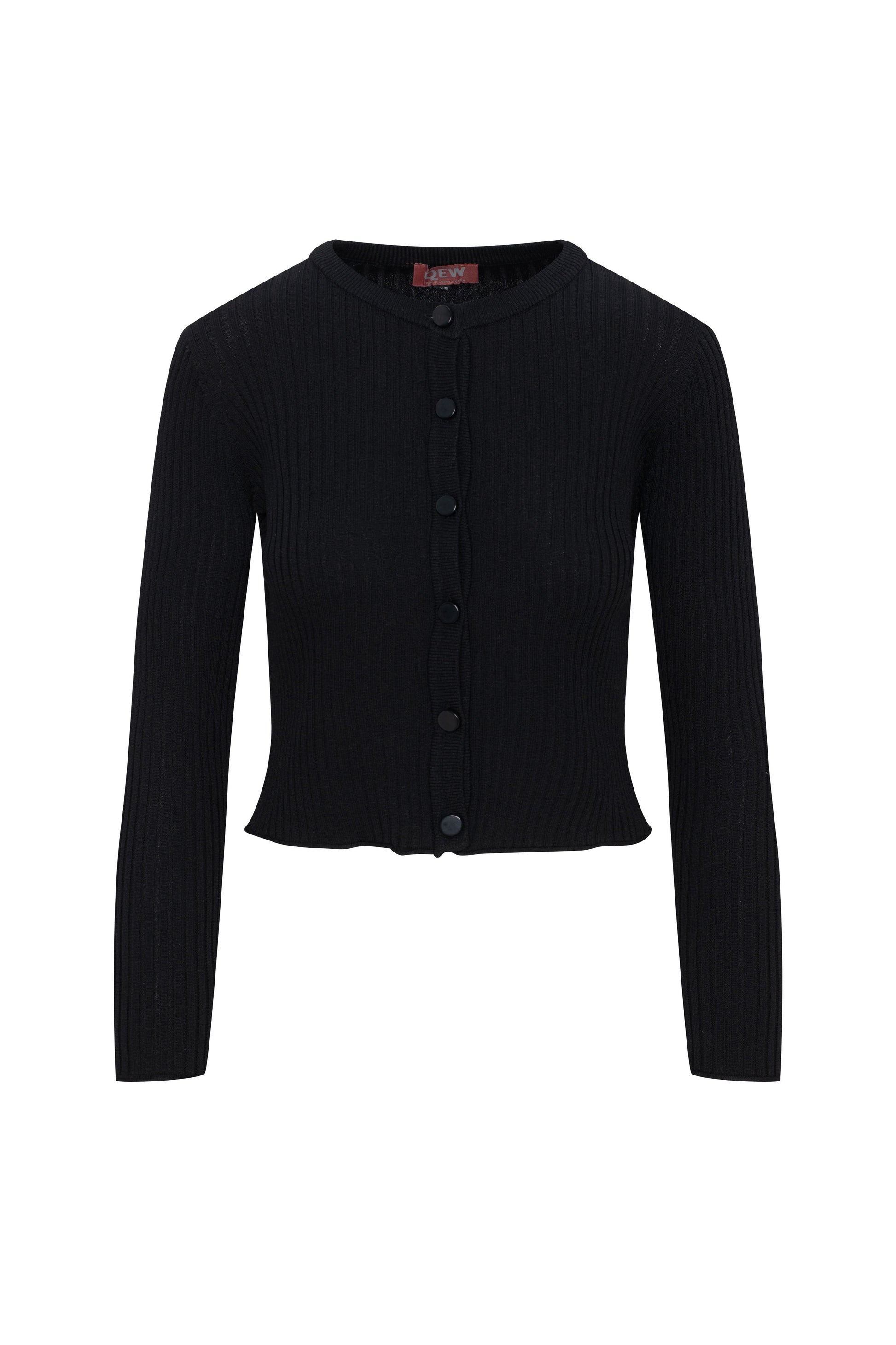 Wide Rib Cropped Knit Cardigan