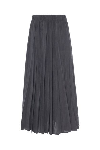 Midi Corduroy Burst Pleated Skirt Charcoal