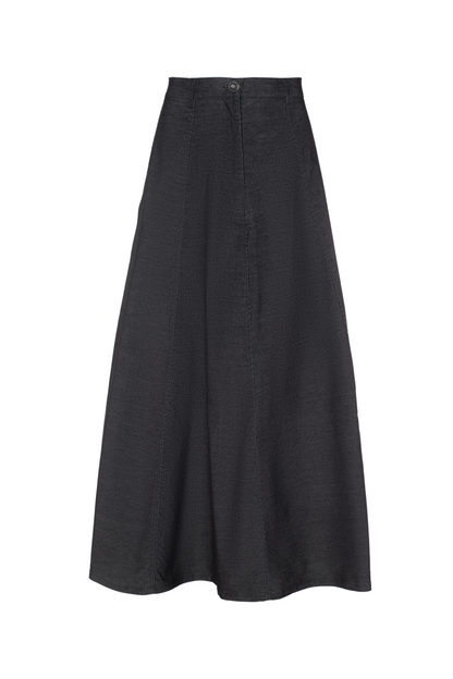 Cotton Maxi A Line Skirt Black