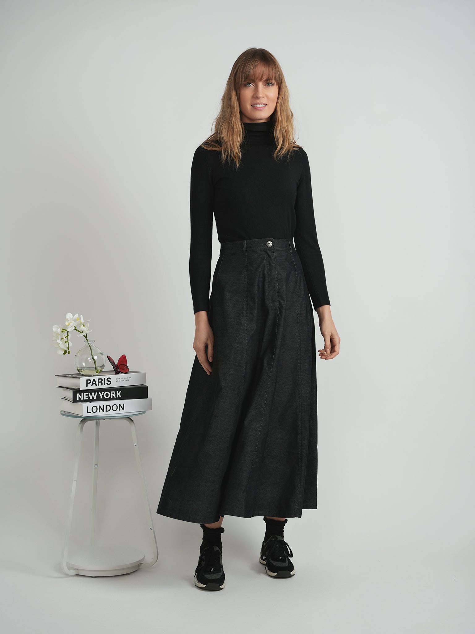 Cotton Maxi A Line Skirt