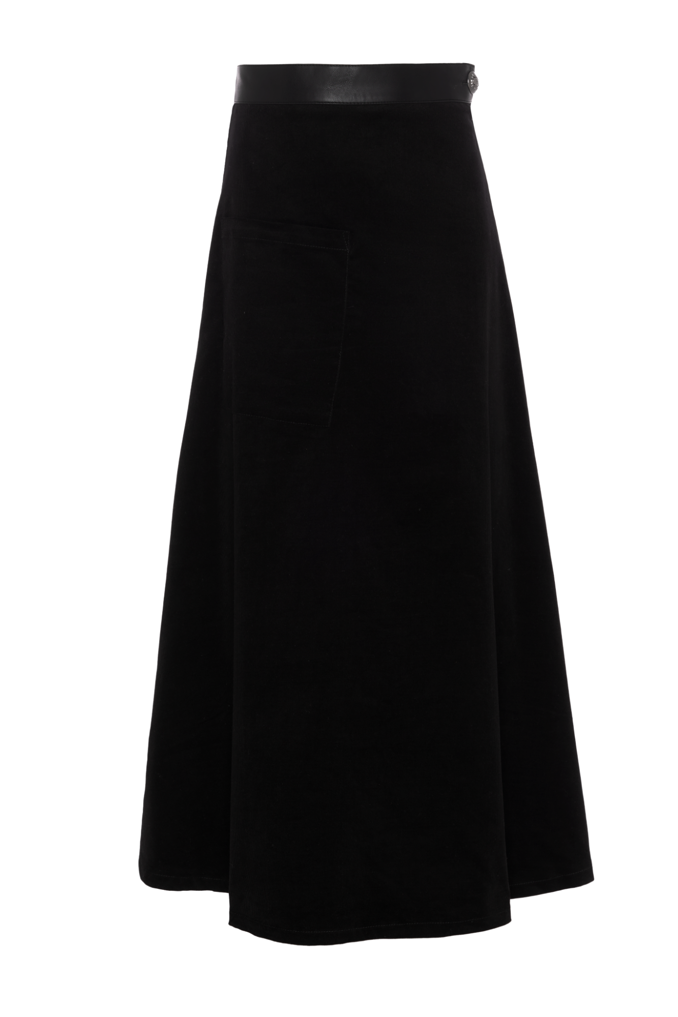 Corduroy Midi Skirt Black