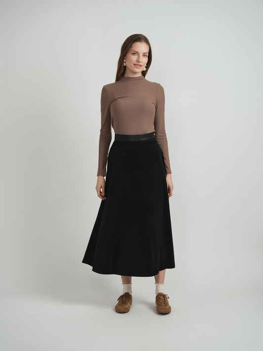 Corduroy Midi Skirt