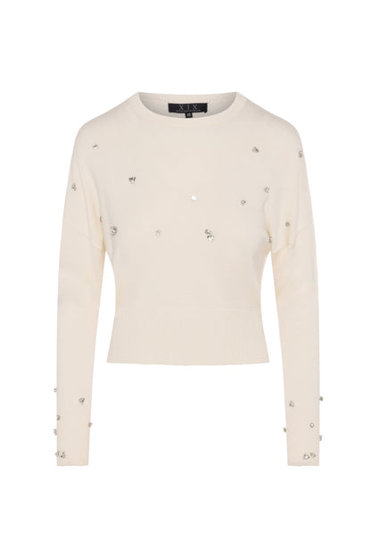 Diamond Sparkled Sweater Cream