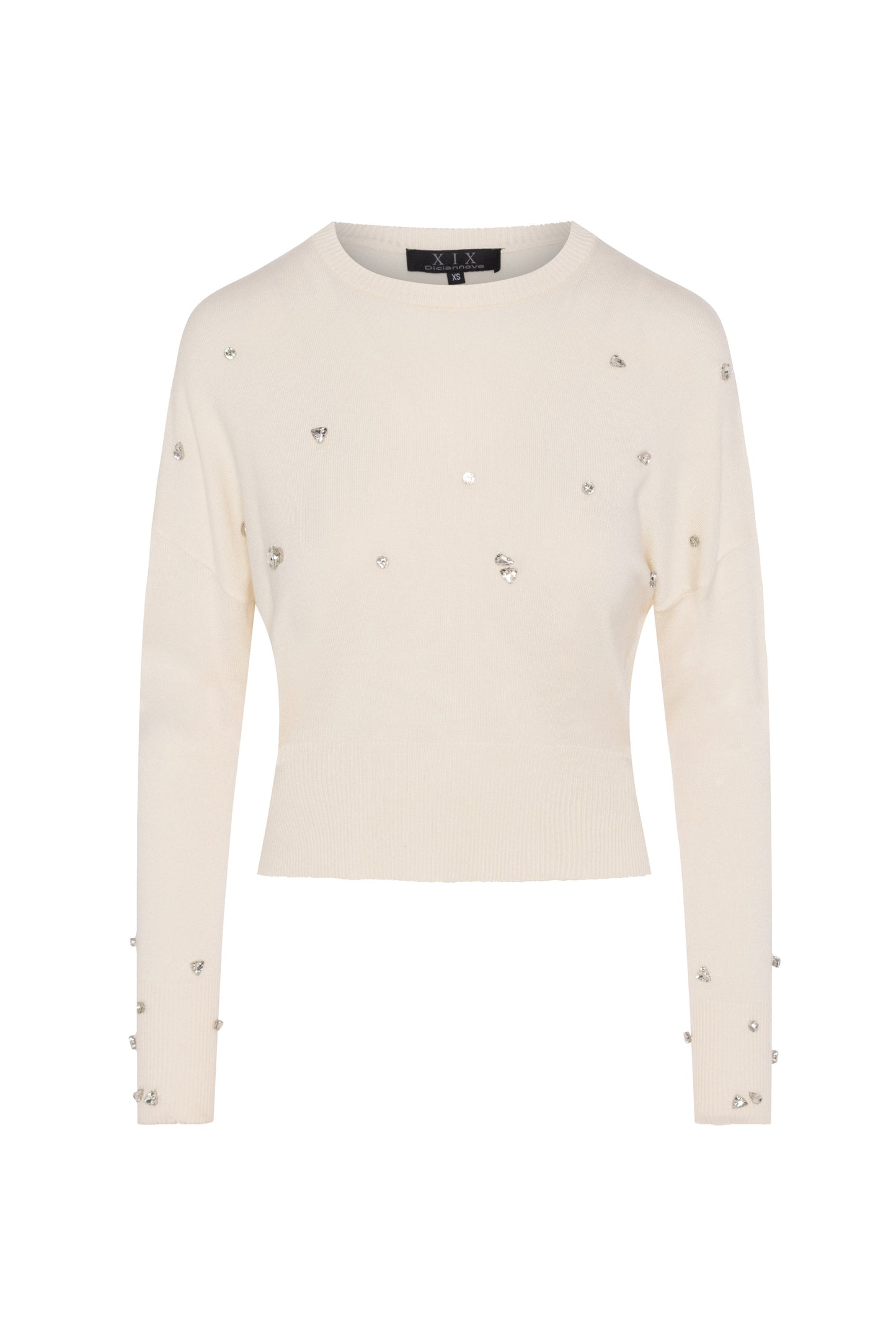 Diamond Sparkled Sweater Cream