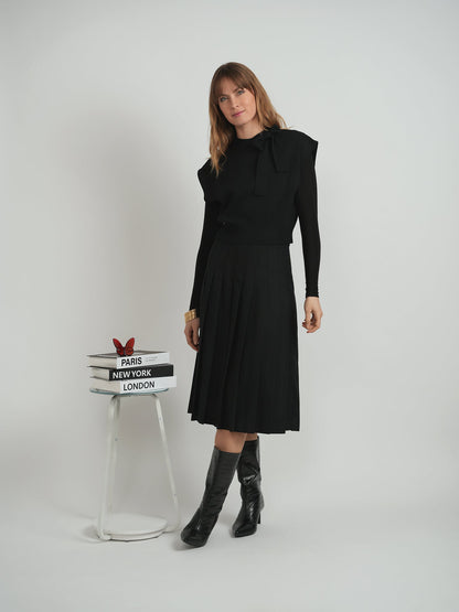 Knit Mock Neck Tie Vest