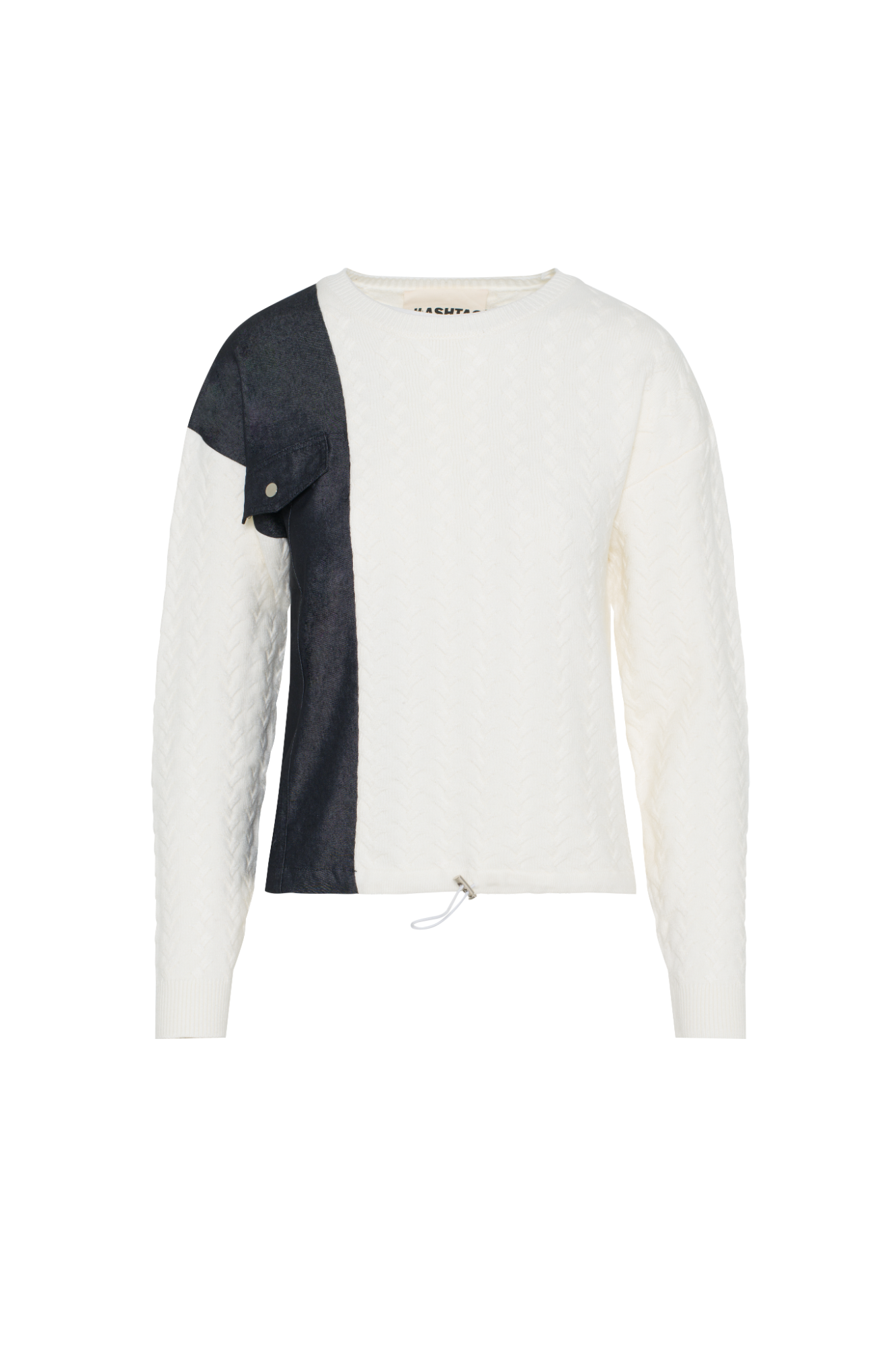 Denim Sweater Combo Cream