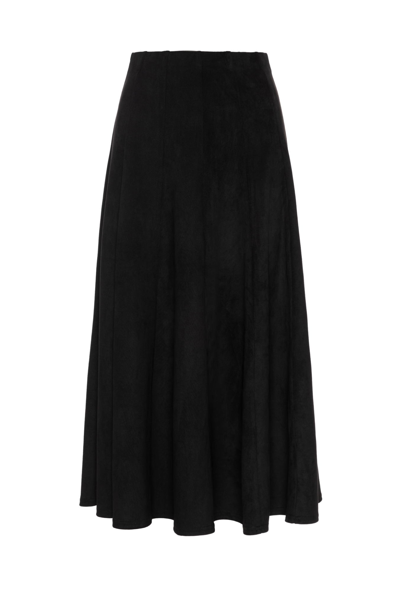 Suede Paneled Skirt Black