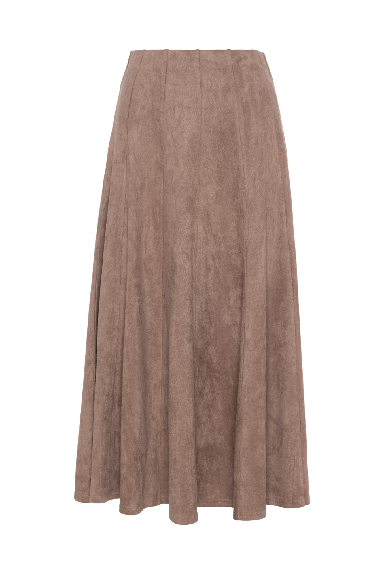 Suede Paneled Skirt Mocha