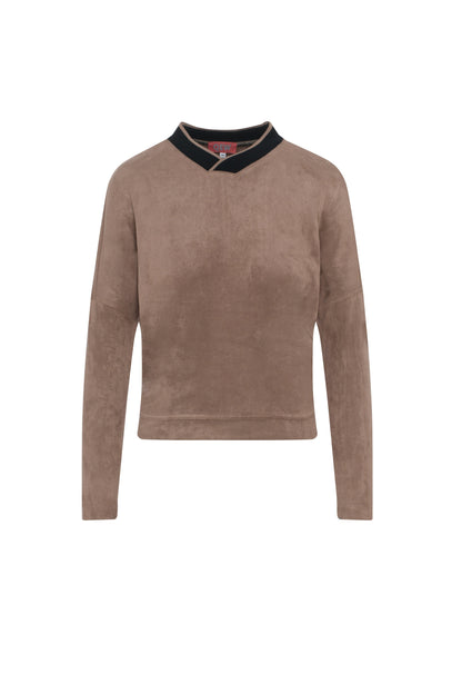 Suede Dolman Sweatshirt Mocha