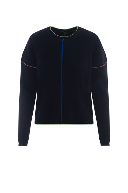 Contrast Stitch Sweater Black