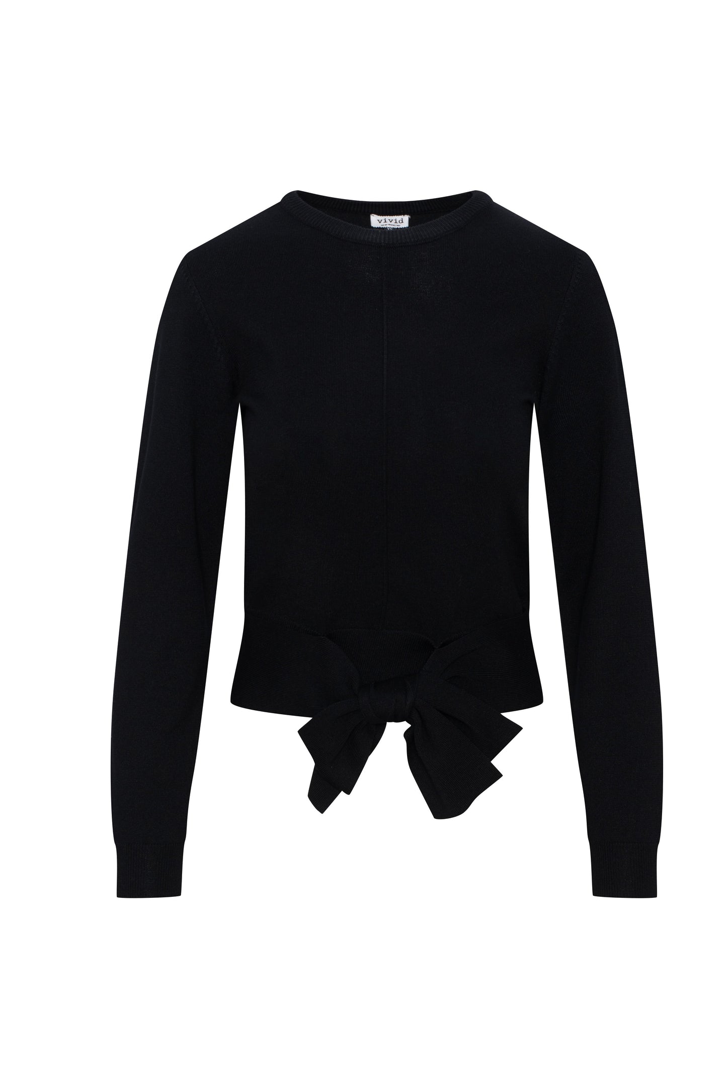 Crew Neck Tie Sweater Black