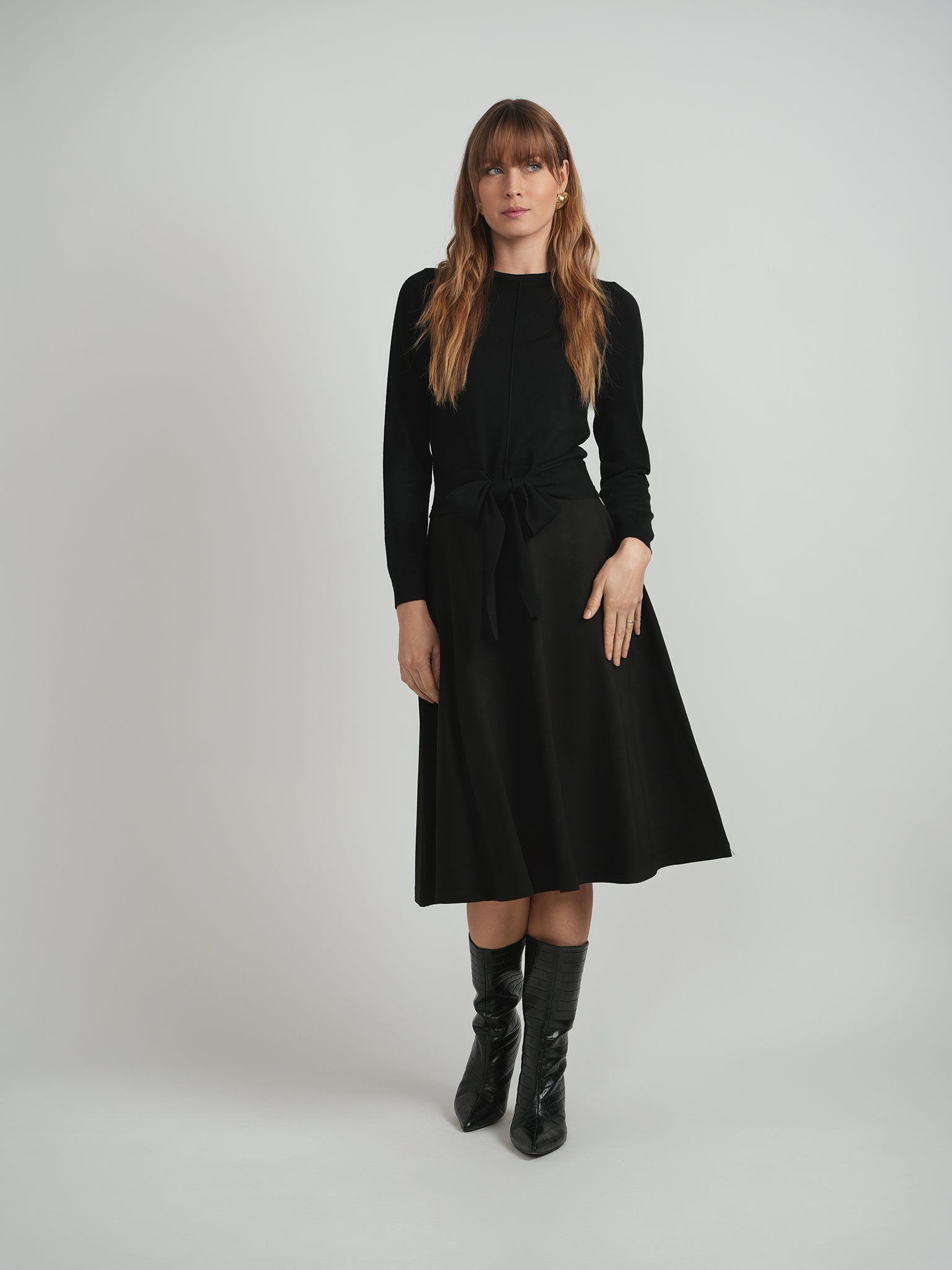 Crew Neck Tie Sweater