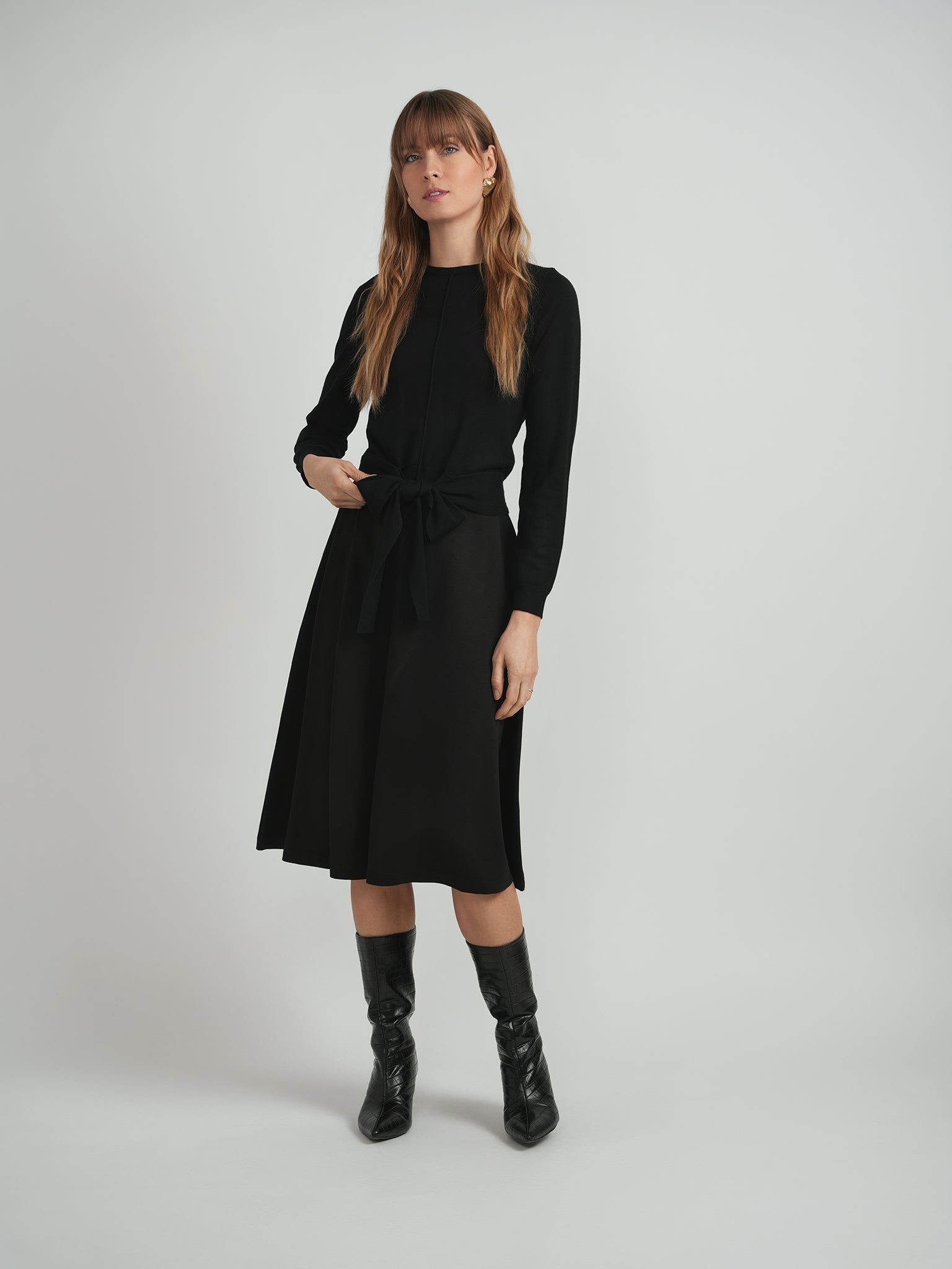 Crew Neck Tie Sweater