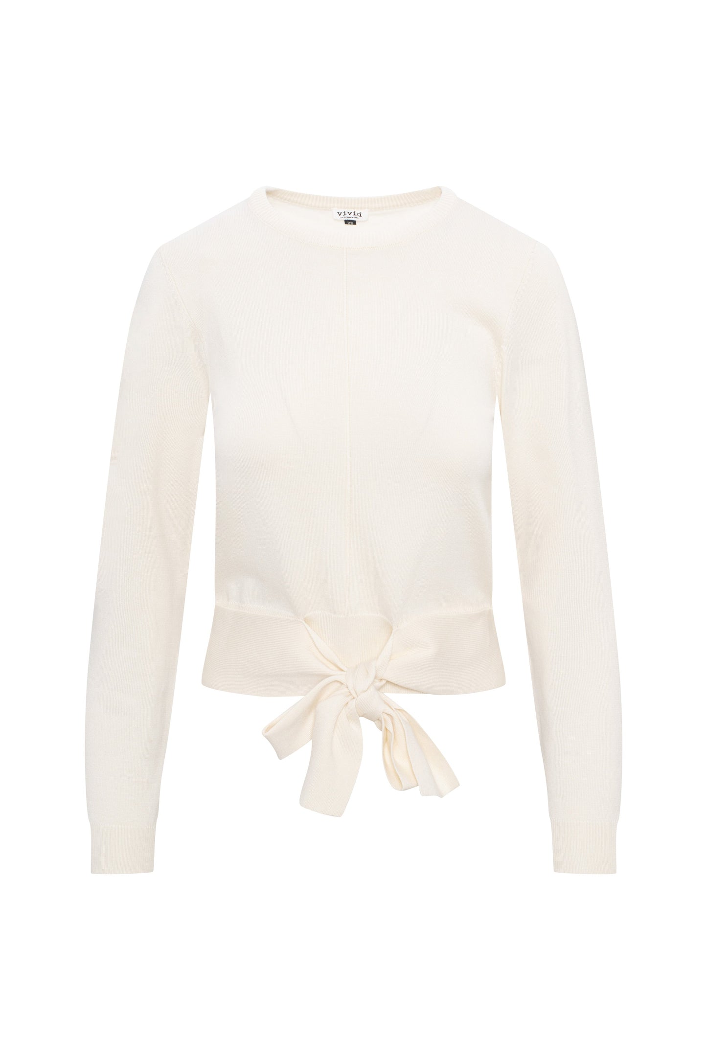 Crew Neck Tie Sweater Cream