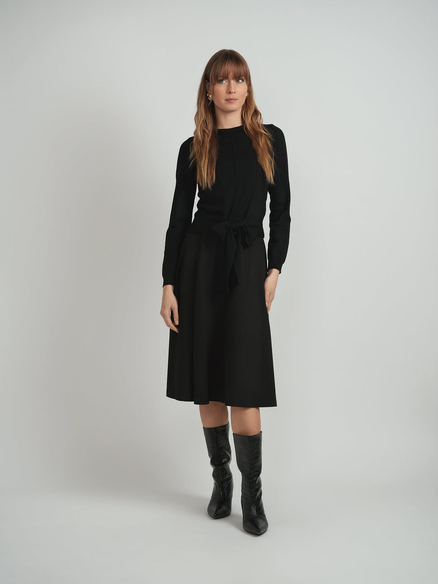 Crew Neck Tie Sweater