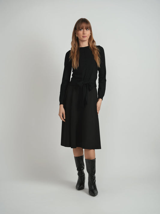 Crew Neck Tie Sweater