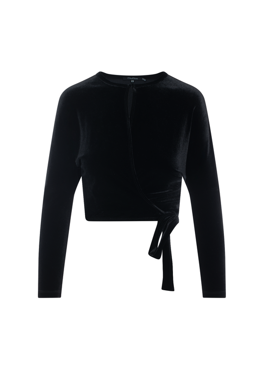 Velour Tie Bolero Black
