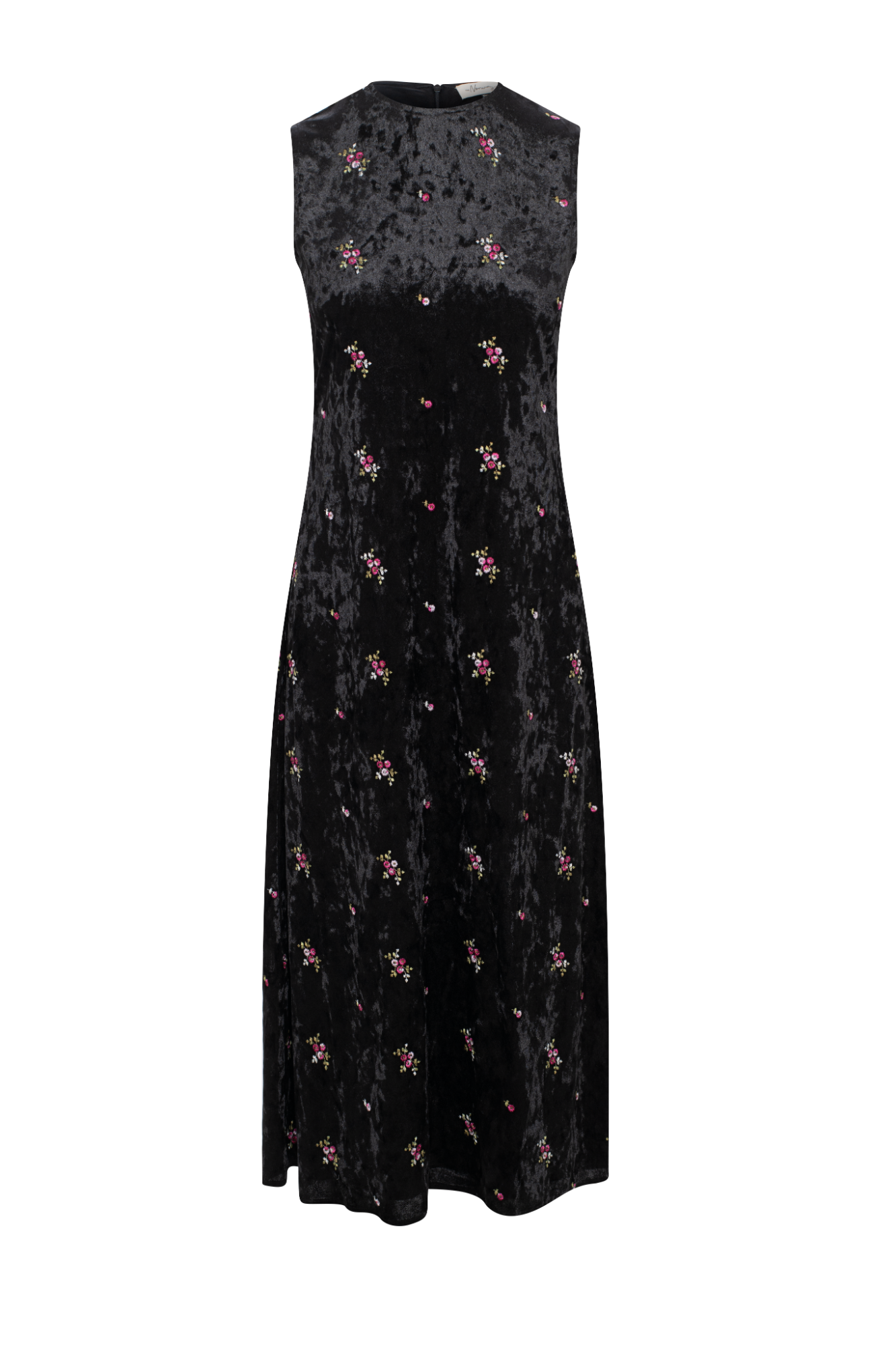 Embroidery Velour Maxi Jumper Black
