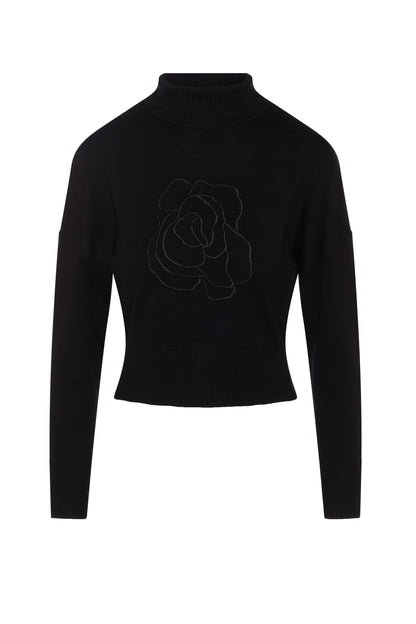 Cropped Knit Turtle Neck