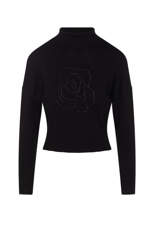 Cropped Knit Turtle Neck