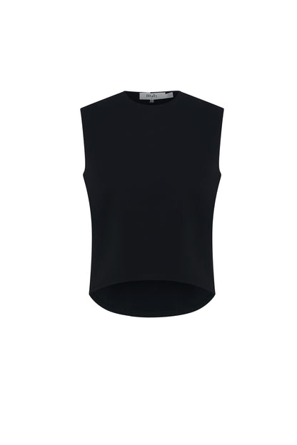 Ponte High Low Vest Black