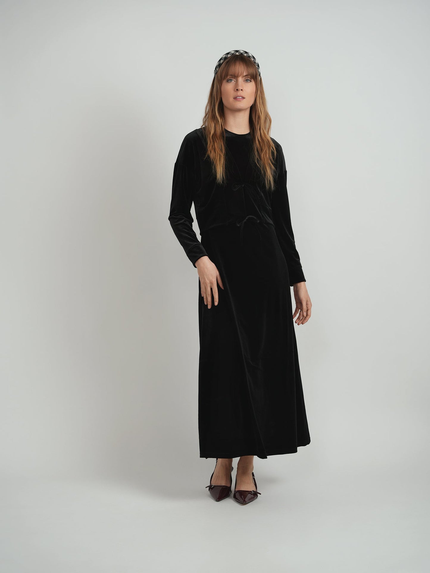 Cropped Velour Open Cardigan