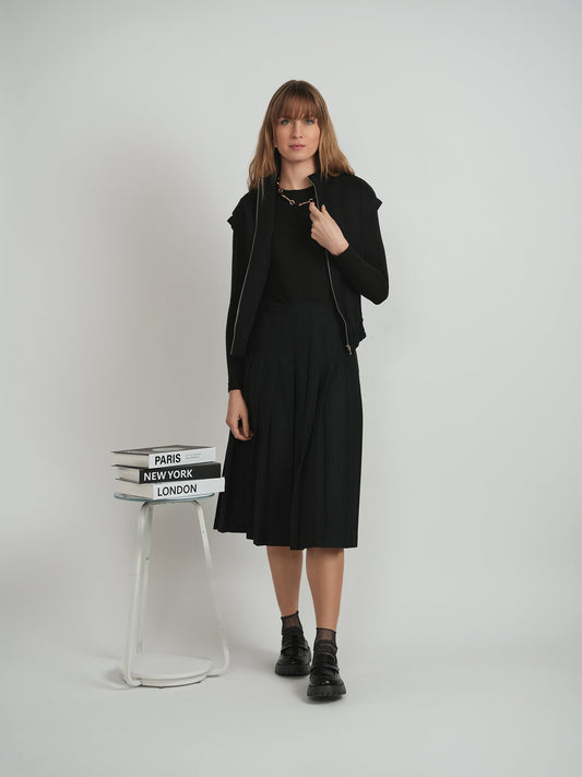 Ponte Knit Zip Down Vest