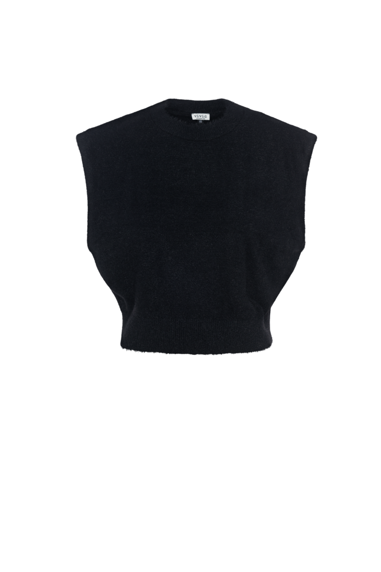 Cropped Mohair Vest Black