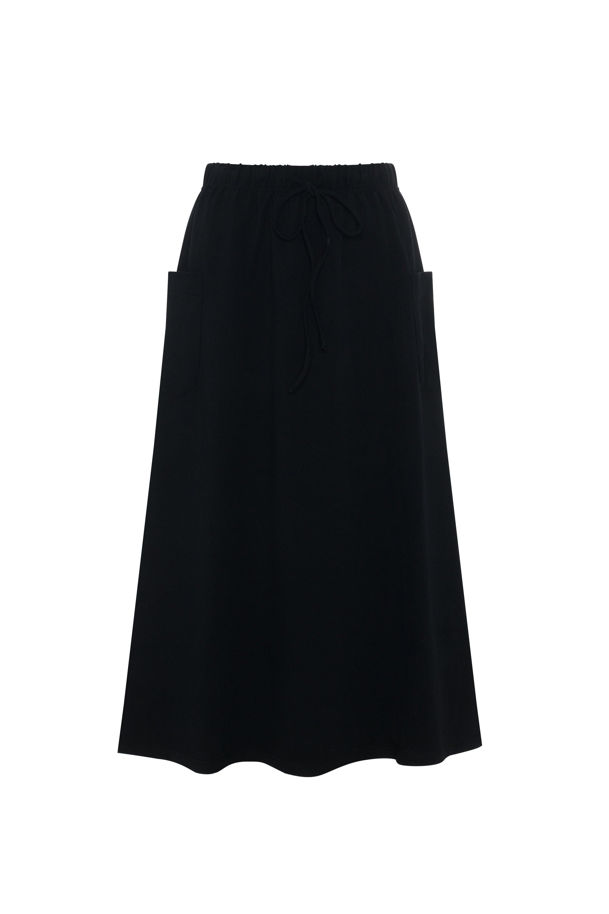 Pull On Midi Sweat Skirt Black